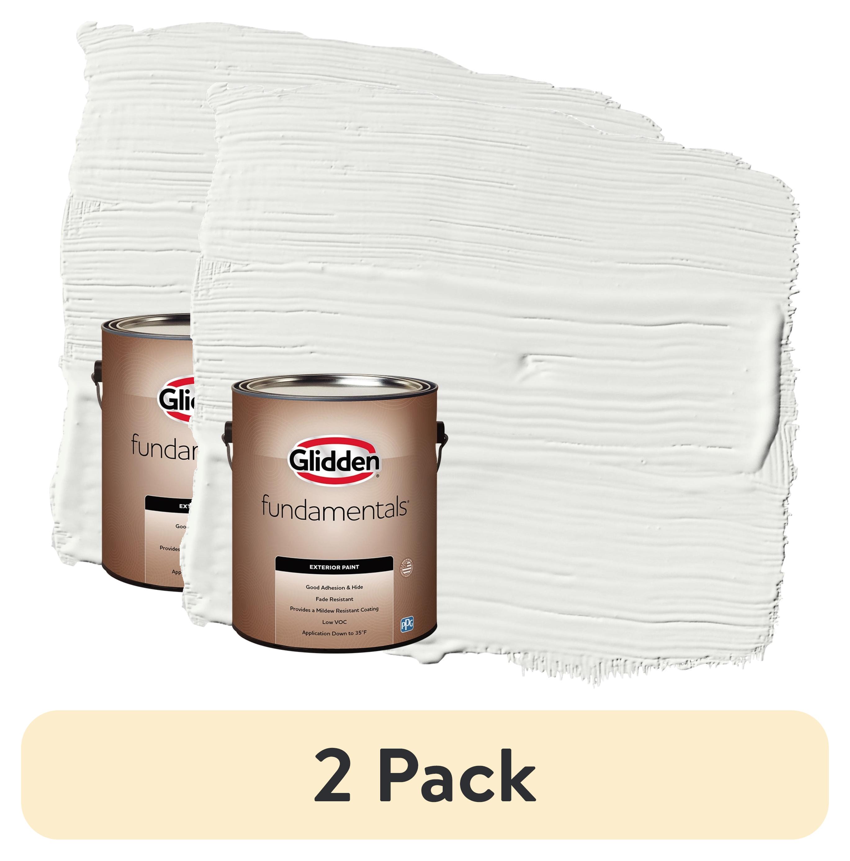 (2 pack) Glidden Fundamentals Grab-N-Go White Flat Exterior Paint, 1 Gallon