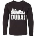 thumbnail image 3 of Inktastic Dubai City Skyline with Grunge Long Sleeve Youth T-Shirt, 3 of 5