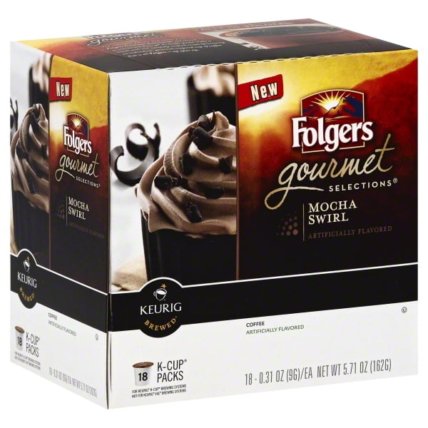 Folgers Gourmet Selections Mocha Swirl Coffee KCup Packs, 0.31 oz, 18