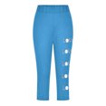 thumbnail image 4 of Ugoldhm Little Girls Athletic Capri Leggings Summer Baseball Print Stretch Running Workout Kids Yoga Pants Size 2-13, 4 of 4