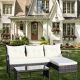 thumbnail image 2 of Patio 3-Piece Rattan Sectional Set | Great for Outdoor Socializing and Relaxing | Featuring Comfortable Seat and Back Cushions | Solves Lack of Comfort in Outdoor Seating, 2 of 7