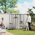 thumbnail image 2 of Catio Outdoor Cat Enclosure, Galvanized Steel Walk-in Cat Cage with Waterproof Cover, 5 Adjustable Platforms, Hammock, 2 of 6