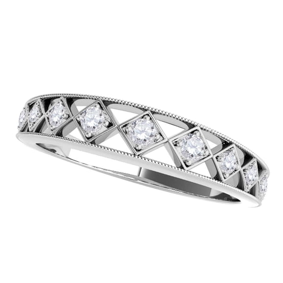 Aonejewelry Elegant Diamond Wedding Band In 14K White Gold