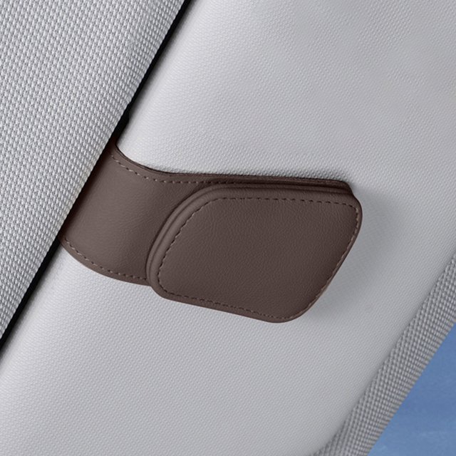 Soporte universal para gafas de coche Clip de gafas de sol de PU para parasol de coche (marrón) Ndcxsfigh Accesorios para autos y motos