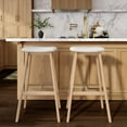 thumbnail image 2 of Beryl Upholstered Bar Height Stool (30in) - 2 pack, Blonde/Sesame PU Leather, 2 of 11