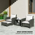 thumbnail image 4 of Outsunny 5 Pieces Rattan Patio Furniture Set Outdoor Bistro Set, Grey Cream, 4 of 10