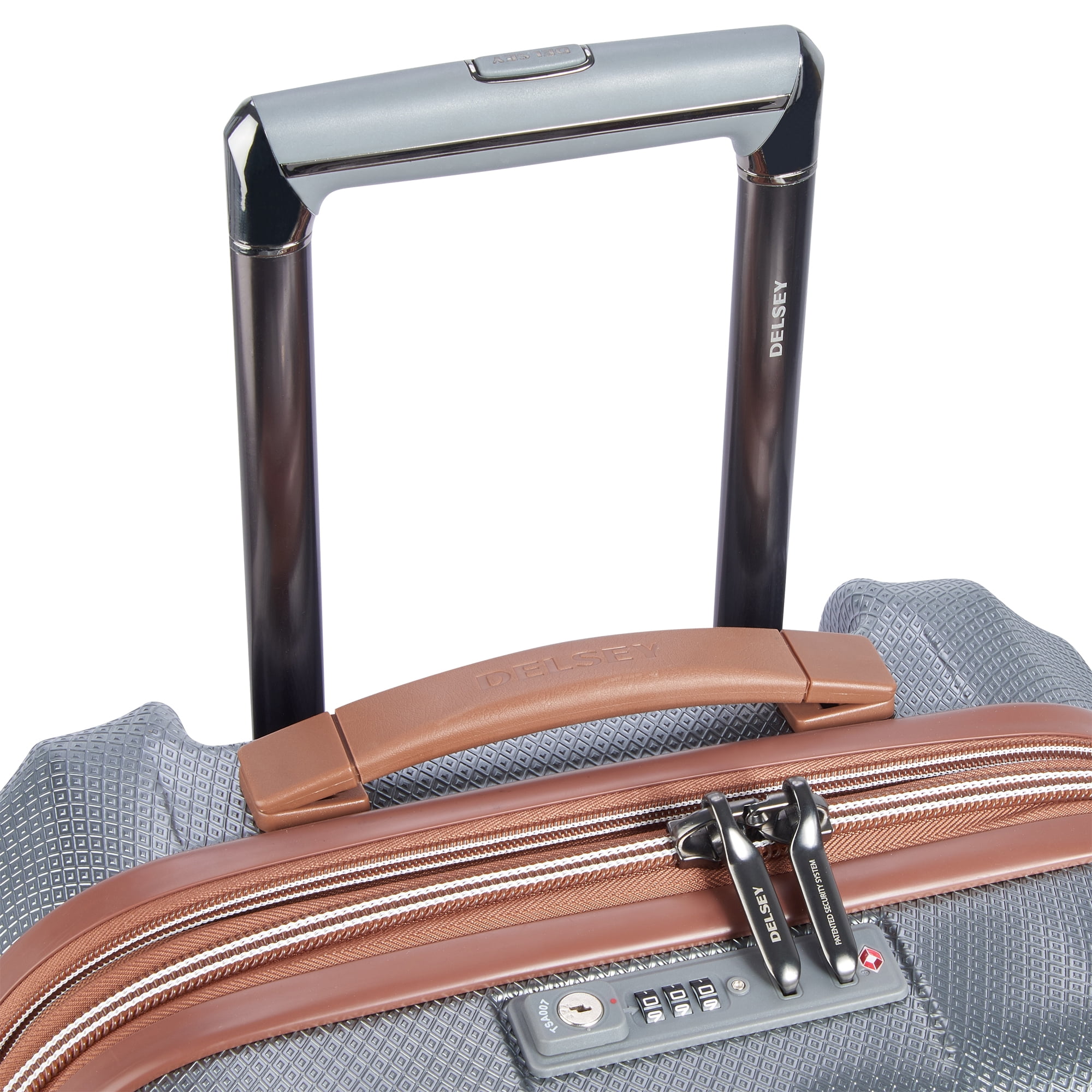 DELSEY PARIS Carrousel 24" Medium Checked Hardside Expandable Spinner Luggage, Platinum