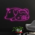 thumbnail image 2 of Handmadetneonsign Custom Pig Led Sign, Sleeping Pig Led Light, Pig Laying Down Neon Sign, Love Pig, 2 of 5