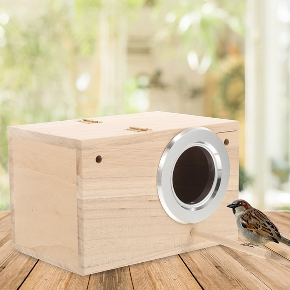 NIAIZEK Wooden Bird House in Light Yellow for Breeding and Sleeping Small Birds and Parakeets