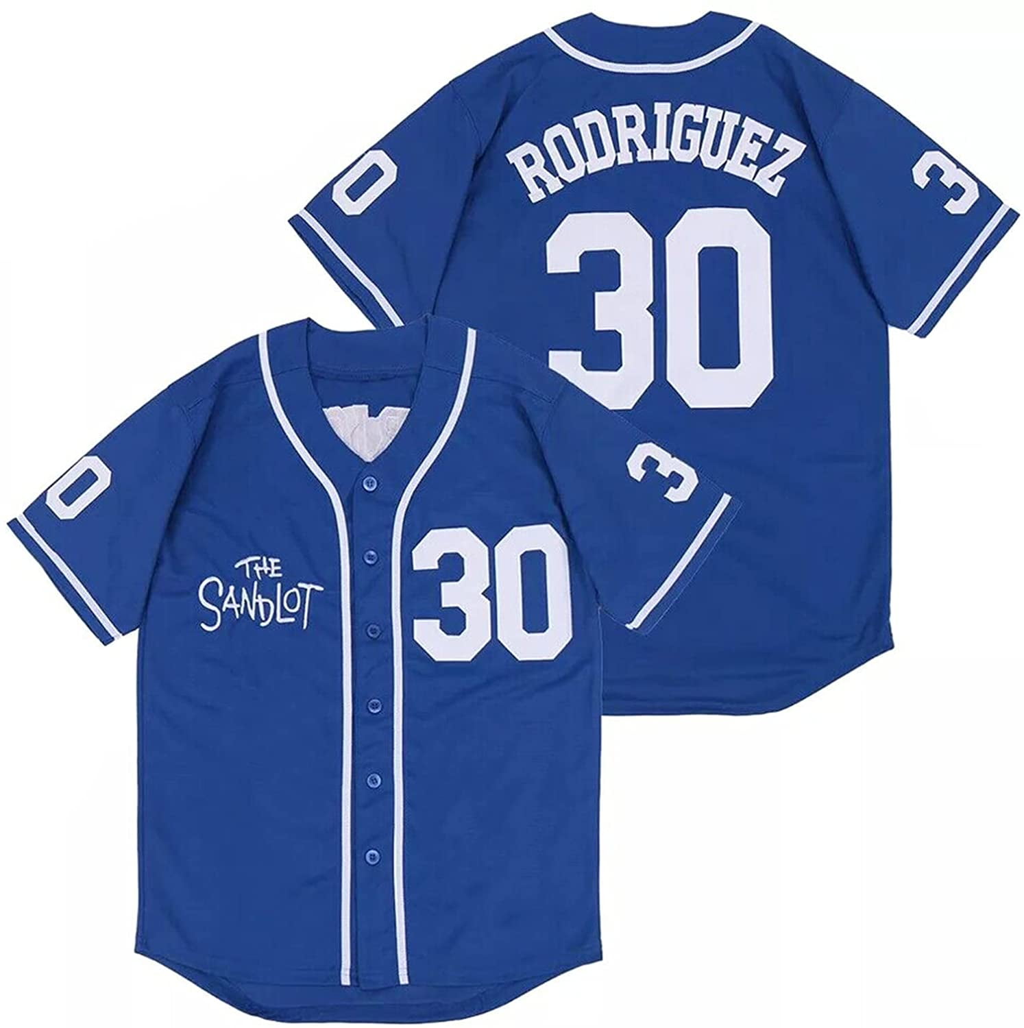 Mens Benny 'The Jet' Rodriguez Baseball Jersey Blue Shirt M 