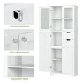 Homfa 67" Tall Bathroom Cabinet, White Linen Cabinet with Doors and ...