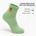 thumbnail image 5 of Women’s Cotton Ankle Socks 3 Pack Cute Fruit Embroidered Soft Breathable Casual Socks Size 6-10 (Style 1), 5 of 11