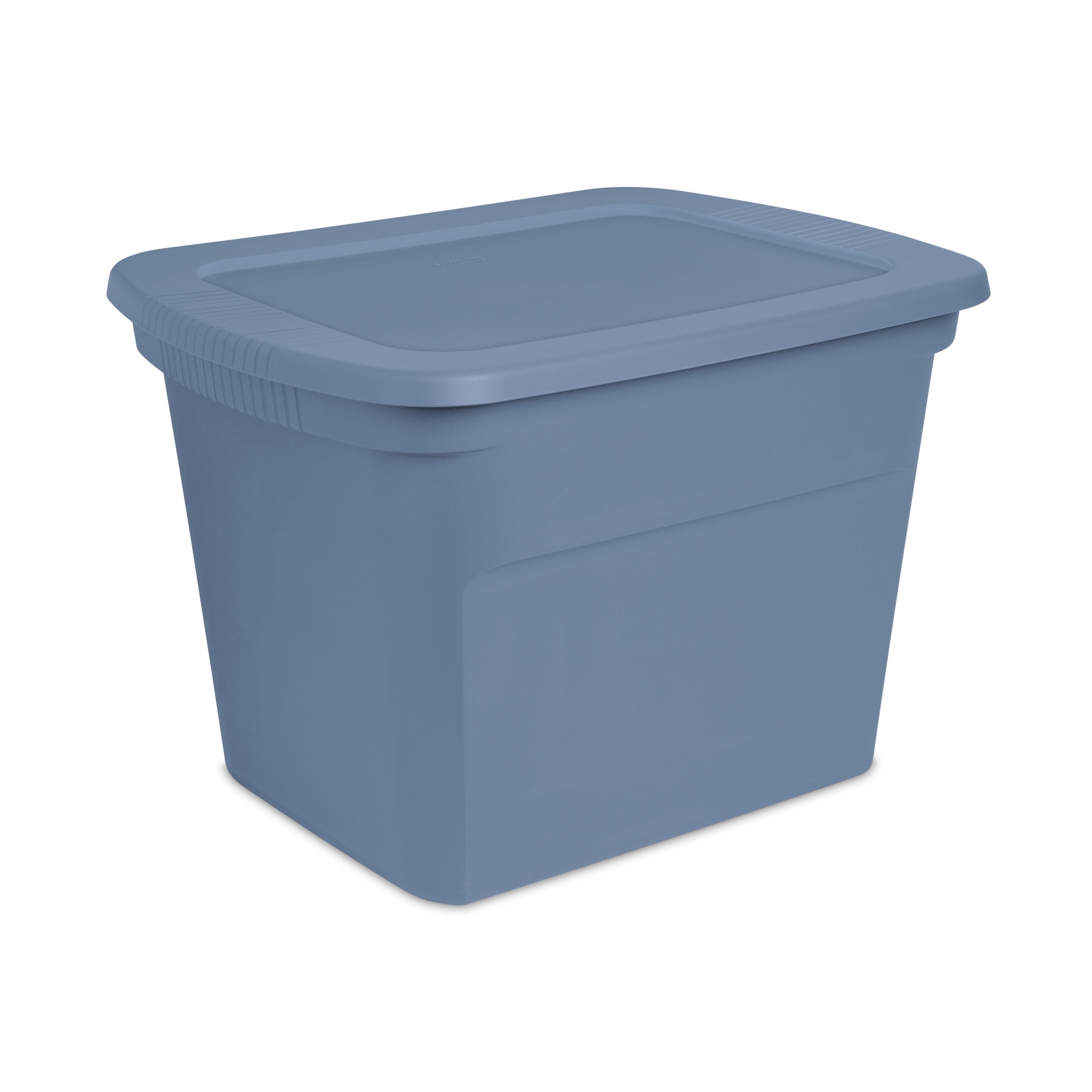 Sterilite 68 Liter Tote, Plastic Storage Bin with Snap-on Lid, Stackable, Blue