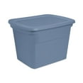 thumbnail image 1 of Sterilite 68 Liter Tote, Plastic Storage Bin with Snap-on Lid, Stackable, Blue, 1 of 4