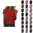 thumbnail image 1 of T-shirts pour Femmes de la Saint-Valentin 2026 Mode Manches Courtes Col Rond avec Cœur Graphique, 1 of 4