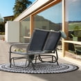 thumbnail image 3 of Nuu Garden  Steel Outdoor Glider Bench Blue, 3 of 11