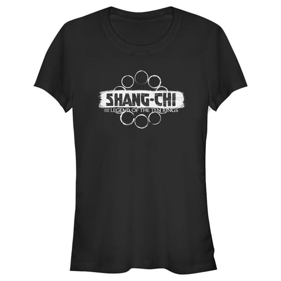 Junior's Shang-Chi and the Legend of the Ten Rings Logo White Graphic Tee Black Medium