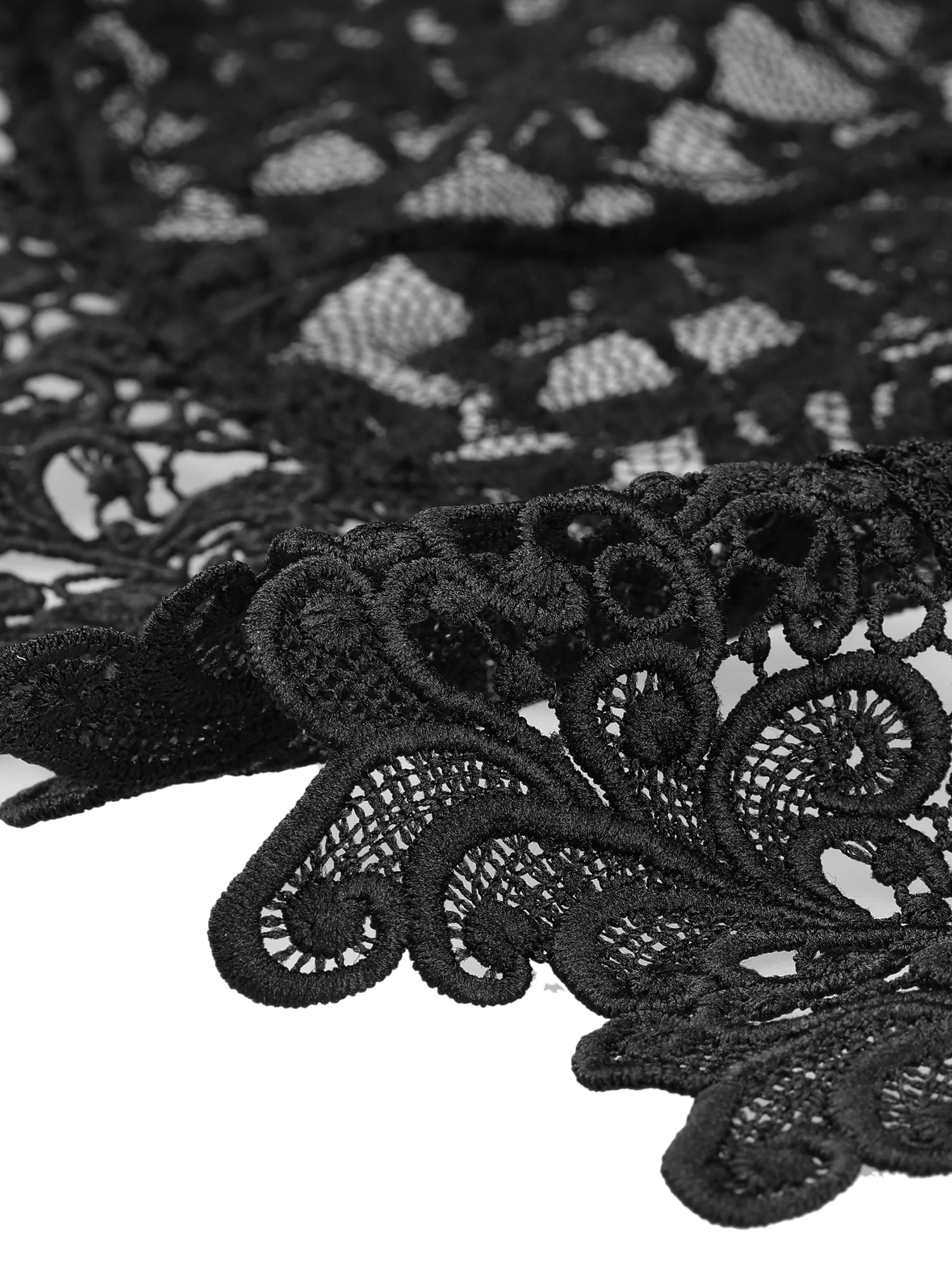 DARING DIVA Women's Floral Lace Shrugs Evening 3/4 Sleeves Formal Bolero Cardigan XL Black