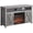 Gray Wash, variant on YANGLI 48" Barn Door TV Stand with 18" Electric Fireplace Heater & Open Shelves, Fits 50" TV, Corin Grey Wash