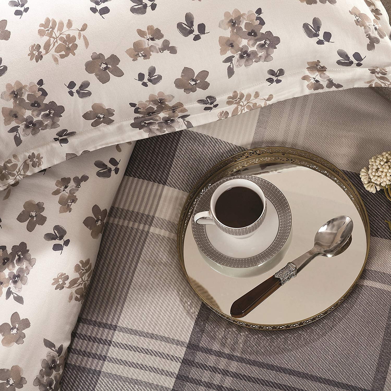 Madras Wrinkle Resistant Reversible Print 100% Organic Cotton Sham Set of 2