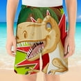 thumbnail image 4 of Kiijoy Toddler Boys Dinosaur Print Beach Shorts Casual Summer Soft Shorts, Sizes 2-14, 4 of 4