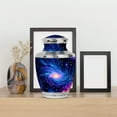 thumbnail image 4 of MUKTIVE Galaxy Decorative Urn for Human Ashes Adult Male & Female, Large Blue Cremation Urns for Ashes Husband & Wife, Small Memorial Blue Urn for Men & Women(1 Large, 4 Keepsake), 4 of 7