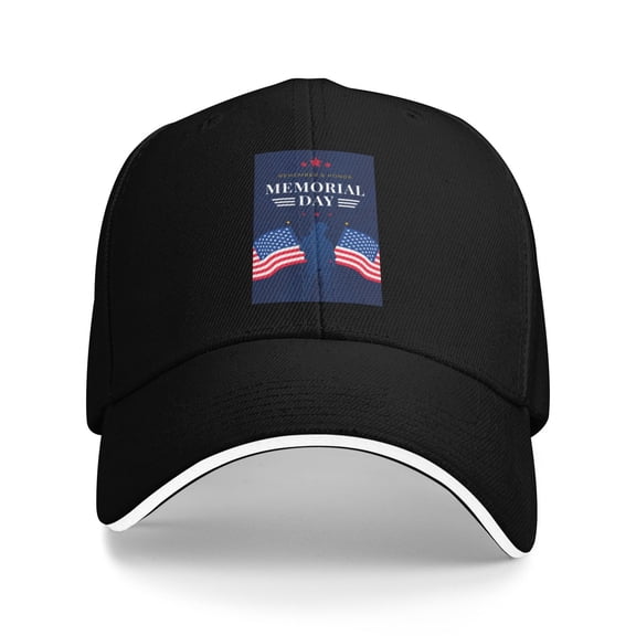 Memorial Day Backdrops Men Women Sandwich Cap Classic Baseball Capunisex Adjustable Casquette Dad Hat