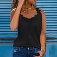 thumbnail image 2 of Women's Strapless V-Neck Lace Trim Tank Top, Summer Casual Blouse with Delicate Detailing for Special Occasions,Black 2XL, 2 of 5