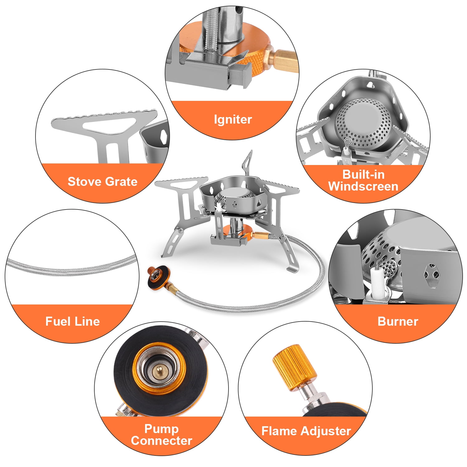 BNISE Windproof Propane Gas Camping Stove