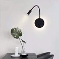thumbnail image 2 of Lámpara de cabecera LED de 3+8W para lectura Lámpara de lectura de cisne LED Luz de pared negra flexible Luz de lectura LED con interruptor Blanco cálido 3000K Moderno, 2 of 5