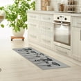 thumbnail image 2 of Wool Effect Wildflowers Kitchen Runner Rug 48 x 20 Inches Gray Black, 2 of 5