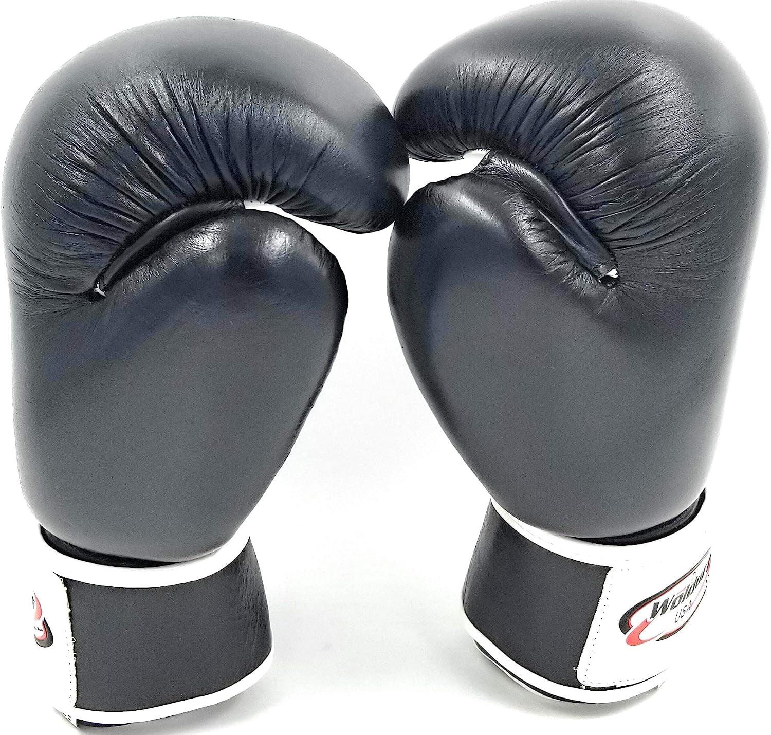 Woldorf Pro Aerobic Style Boxing Gloves in Black 14oz Sparring, Grappling, Kickboxing, Fighting Gloves, Muay Thai Training Gloves, Heavy Bag Speed Punching Gloves.