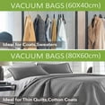 thumbnail image 2 of Lot de 10 Sacs de Rangement sous Vide, (5*80x60, 5*60x40cm) Compression de Voyage Réutilisable, 2 of 5