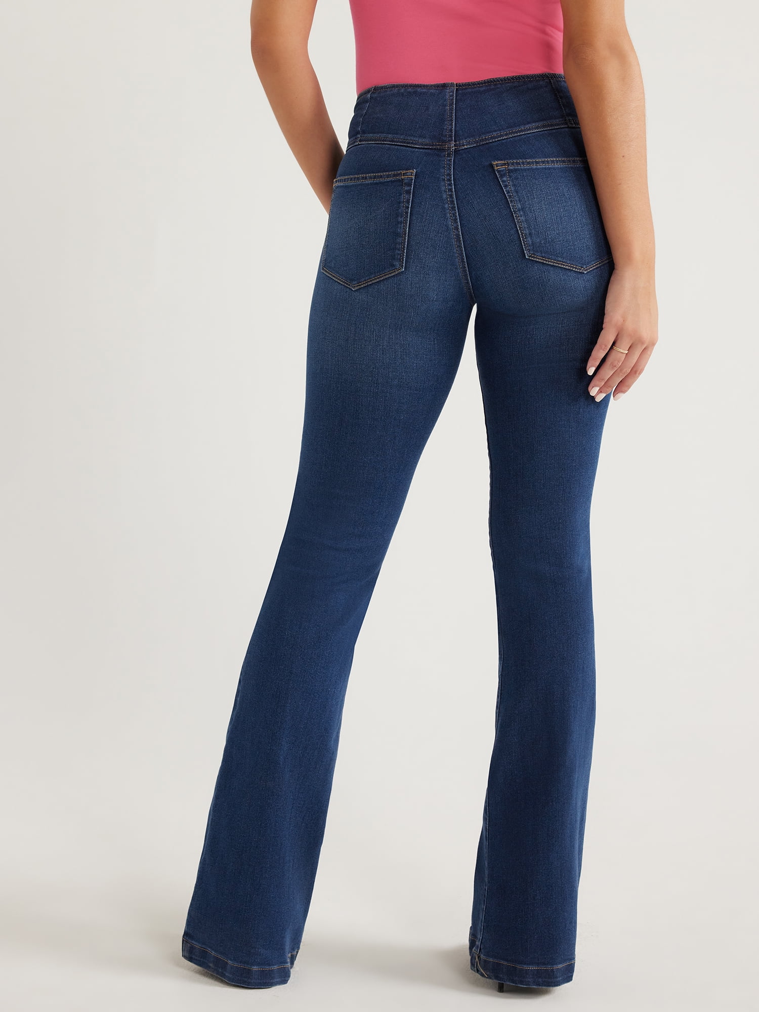 Sofia Jeans Women's Melissa Flare Pull On High Rise Jeans, 33.5" Inseam, Sizes 2-20