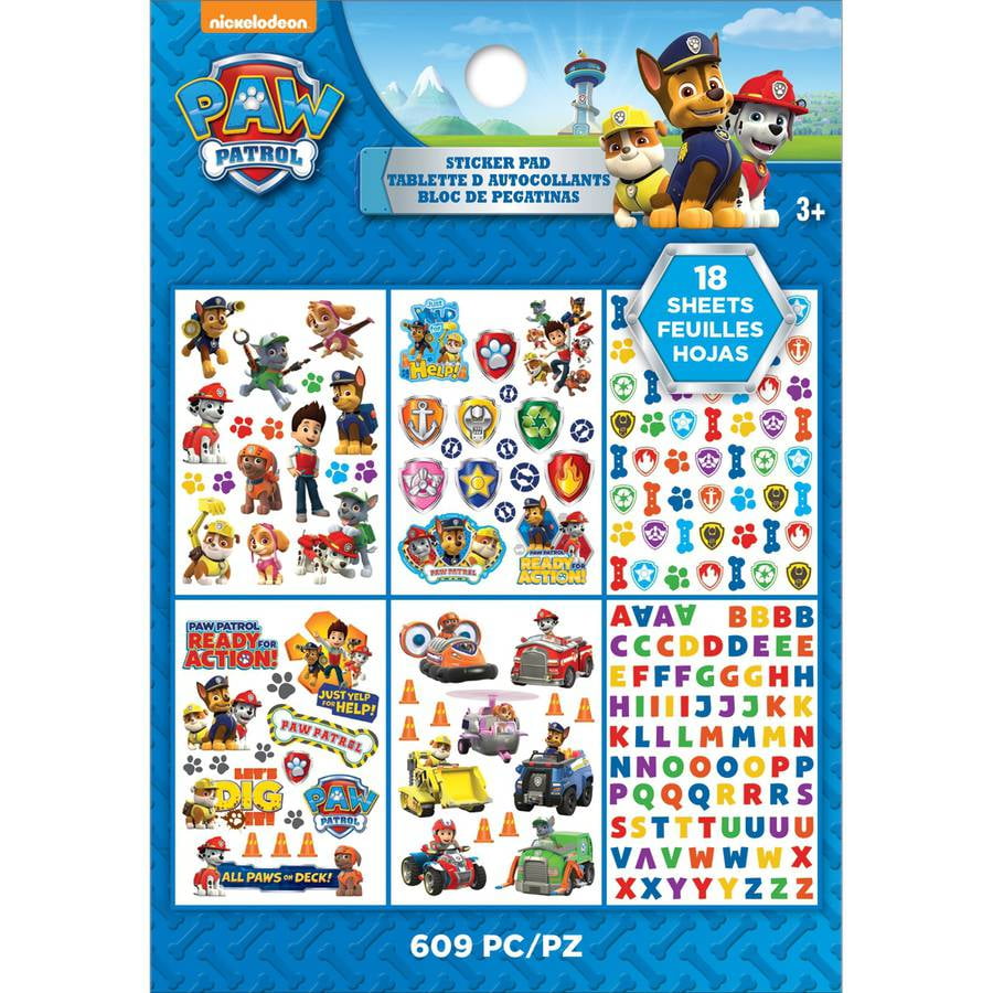 3 x PAW PATROL Sticker Sheets Contains 36 Stickers Ideal Party Bag Stickers