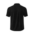 thumbnail image 5 of Glisme Mens 2 Piece Sets Summer Outfits Casual Jacquard Casual Fashion Short Sleeved Shirt And Shorts Two Piece Set Trend Matching Set Black, 5 of 8