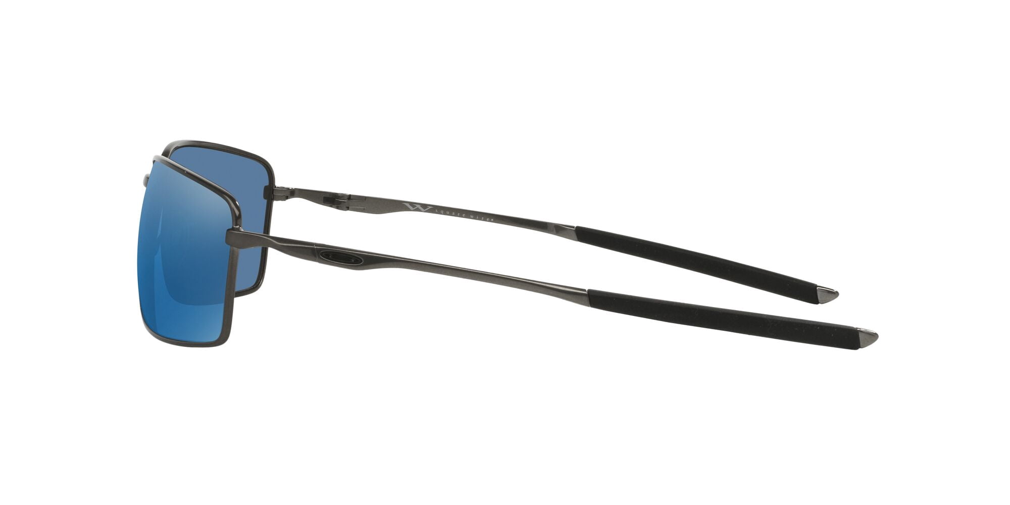 Oakley Rectangular Metal Sunglasses with Case, Size 60, Ice Iridium/Cement