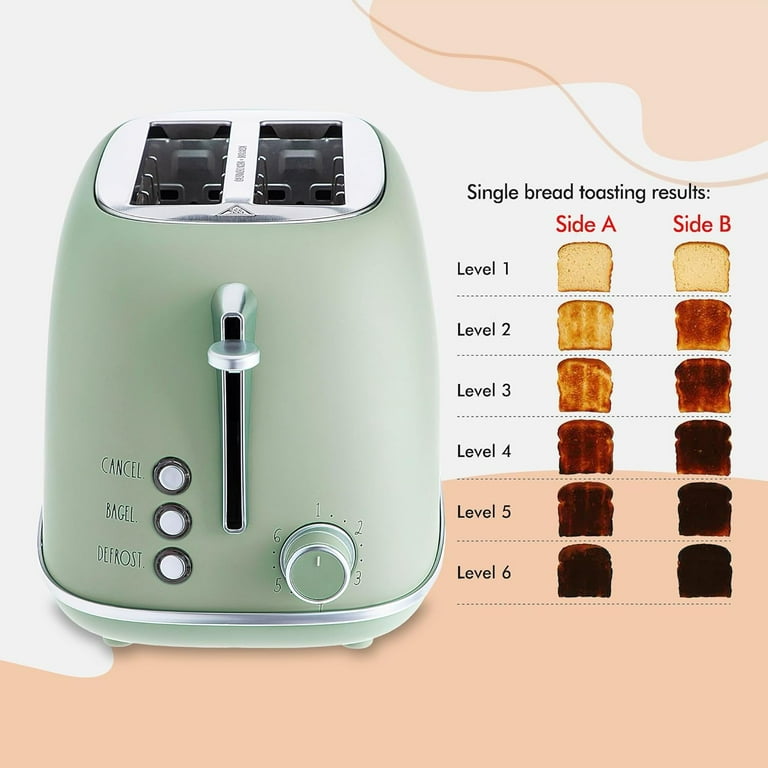 Rae Dunn Rounded Bread Toaster Stainless Steel Retro Slice