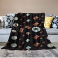 thumbnail image 2 of COMIO Throw Blanket for Couch, Cozy Blanket, Lightweight Fuzzy Comfy Flannel Blanket Winter Warm, Coffee Croissant Cake Cartoon Pattern, 2 of 6