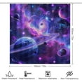 thumbnail image 2 of Watercolour Space Landscape 4 Pcs Waterproof Shower Curtain Set,Modern Galaxy Planet Nebula Star Print with Waterproof Toilet Cover Shower Mat Rugs, 2 of 8