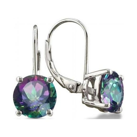 Yeidid International Mystic Topaz Leverback Earrings, Sterling Silver, 8mm, 3.50 ct. t.w