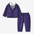 thumbnail image 3 of Ketyyh-chn99 Baby Boys Gentleman Suit Sets Baby Boys' 4-Piece Suit Set with Dress Shirt, Jacket, Pants, and Tie Set Purple,12-24 Months, 3 of 5