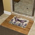 thumbnail image 6 of Retro Lavender Flower Print Bath Rug, Coral Velvet, 20"x32",Ultra Soft and Non-Slip Bathroom Rugs, Water Absorbent and Machine Washable, 6 of 8