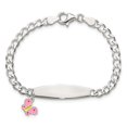 thumbnail image 5 of Auriga Fine Jewelry 925 Sterling Silver Polished and Enameled Butterfly ID Bracelet 6inch for Women, 5 of 7