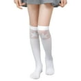 thumbnail image 2 of NAISIBABY Girls High Tube Socks, Cotton Stretch Breathable Over Knee School Uniform Sports Long Socks White 3-12T, 2 of 3