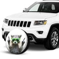 thumbnail image 2 of KAKALAD Funny Raccoon Green Sunglasses 01-1 Spare Tire Cover Universal Vehicle Accessories Buckle Car Tools 15”in, 2 of 6