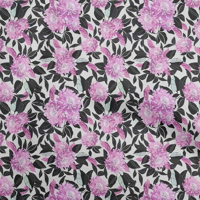 oneOone Velvet Pink Fabric Florals Sewing Craft Projects Fabric Prints By Yard 58 Inch Wide