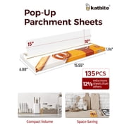 Katbite Pop-Up Parchment Paper Sheets, Heavy Duty Non-Stick Pre-Cut Parchment Paper Sheets,10x15 Inches, 135 Count