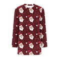thumbnail image 6 of lcziwo Wine Womens Ugly Christmas Sweatshirts Warm Flannel Tunic Tops Cute Xmas Graphic Crewneck Pullover Sweaters with Pockets L, 6 of 6