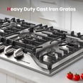 thumbnail image 4 of Gasland Chef 30" 5 Burners Gas Cooktop with Reversible Cast Iron Grill/Griddle, NG/LPG Convertible, 4 of 9